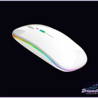 Mouse Óptico Sem Fio RGB 2.4GHz9H A6015 USB Bluetooth Branco