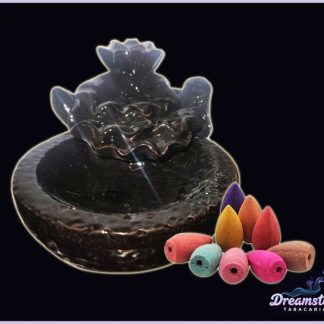 Kit Incensário Grande de Porcelana Cascata + 9 Incensos