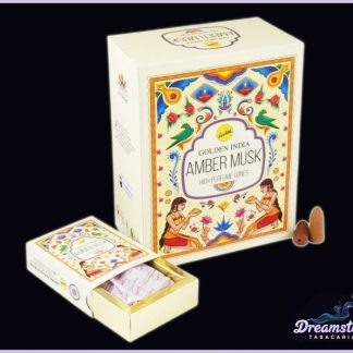 Incenso de Massala Cascata Golden India Amber Musk 10 Cones