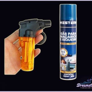 Kit Maçarico de Mão + Gás Butano Western 300ml
