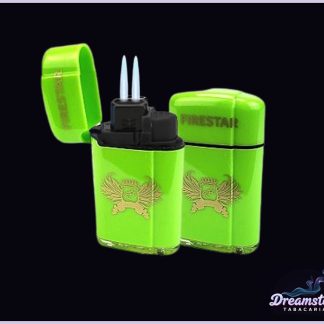 Isqueiro Maçarico Firestar Duas Chamas Recarregável Verde