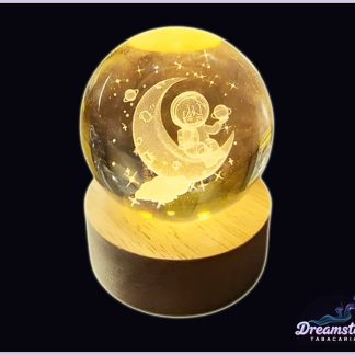 Luminária de Mesa Bola de Cristal Astronauta Lunar 7x6cm USB